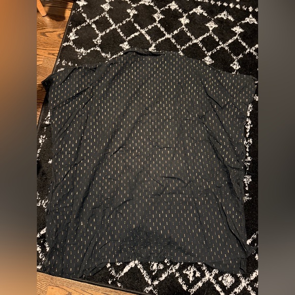 BCBGMaxAzria Black and Gold Casual Button-Down Shirt - Picture 2 of 3